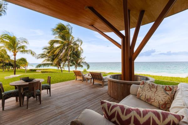 This oceanfront compound sits on three and a half acres 