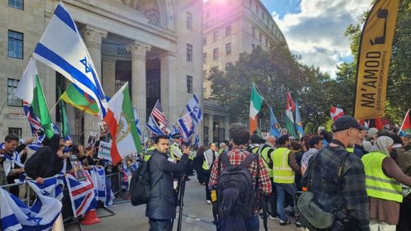 A counter pro-Israeli demo<em></em>nstration in London. Pic: PA